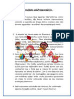 Formulário pais/responsáveis sobre desenvolvimento de criança