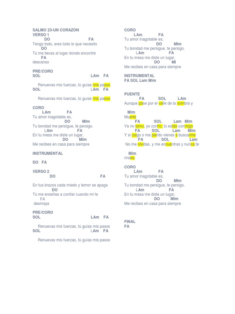 Salmo 23-Un Corazon | PDF | Salmos