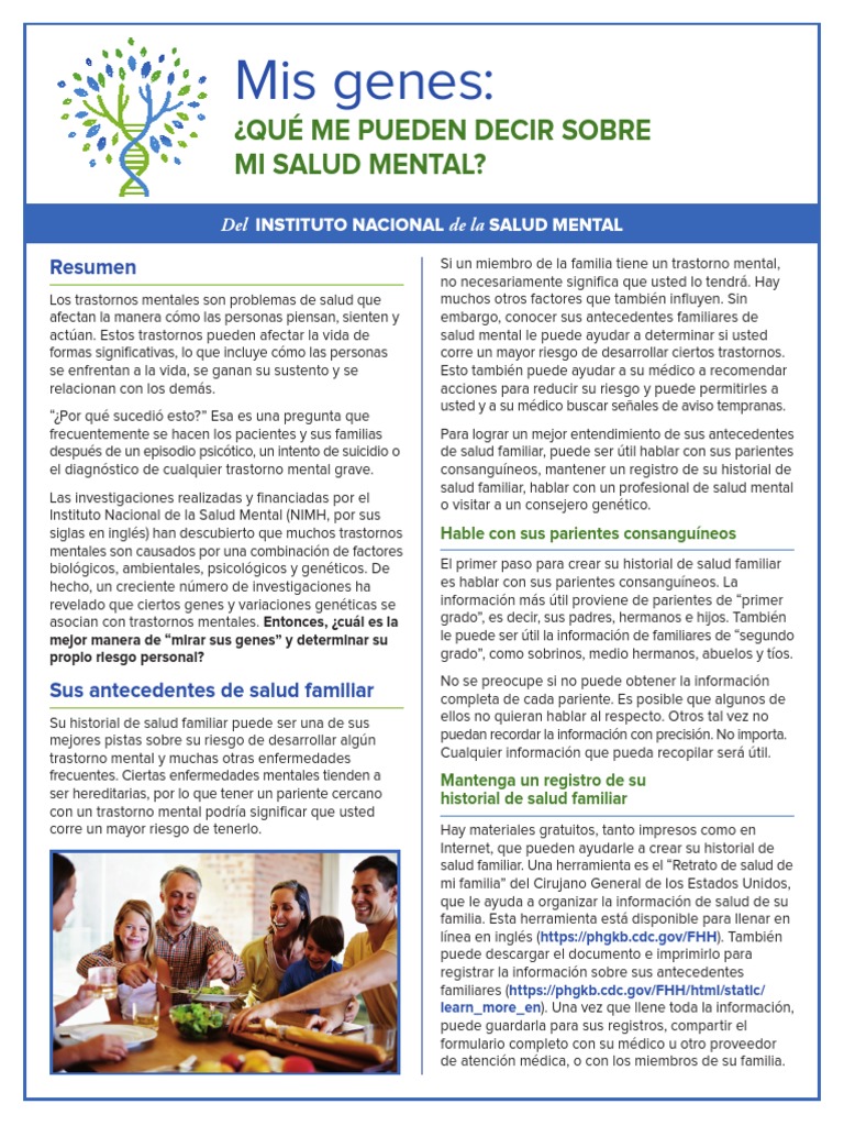 Mis Genes Que Me Pueden Decir Sobre Mi Salud Mental | PDF | Prueba ...