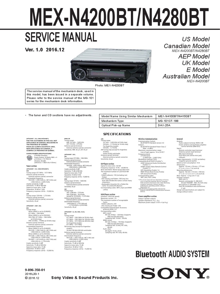Sony Mex n4200bt, Mex n4280bt | PDF | Soldering | Smartphone