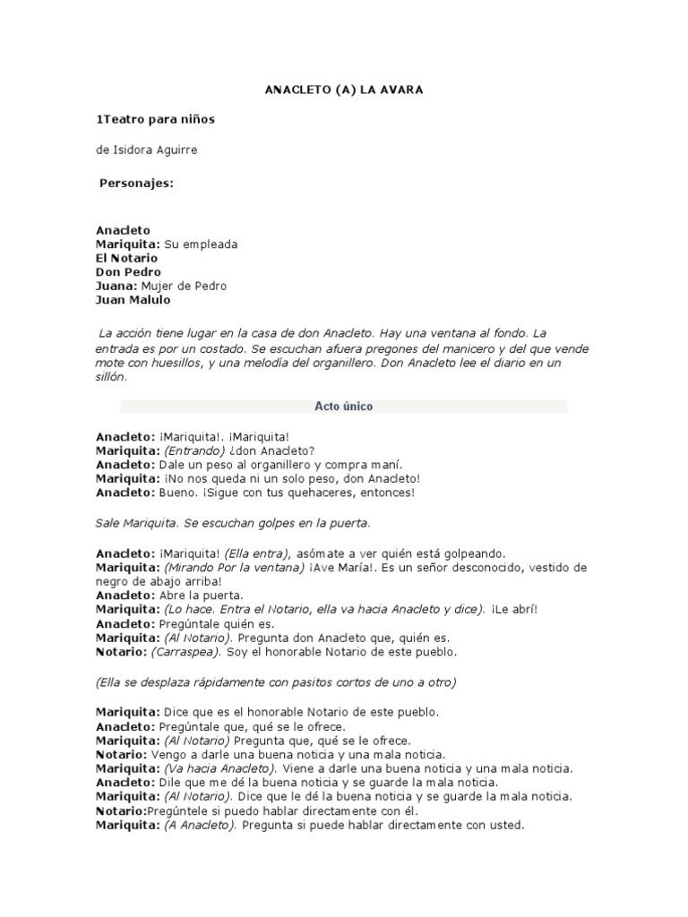 Anacleta La Avara | PDF