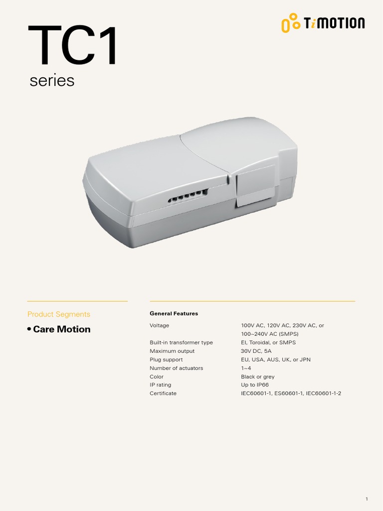 TiMOTION TC1 Series Actuator Specs | PDF | Electronic Engineering ...