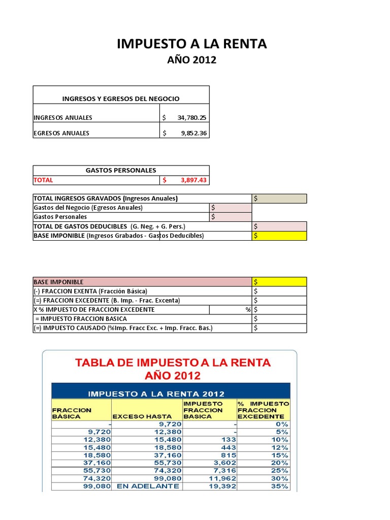 Tarea Rol de Pago | PDF | Impuestos | Impuesto sobre la renta