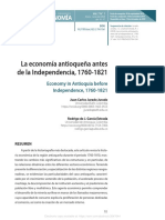 La economía antioqueña antes de la Independencia