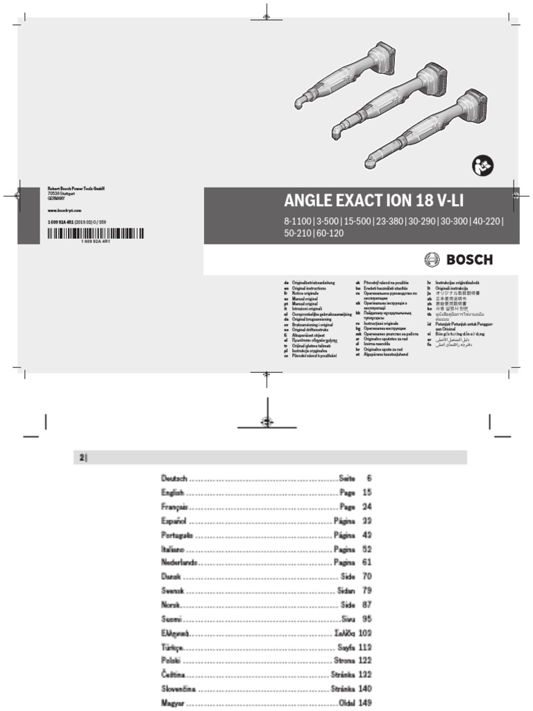 Manual Bosch Angle Exaction PDF