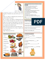 Thanksgiving Day Reading Comprehension Exercises Tests 62423