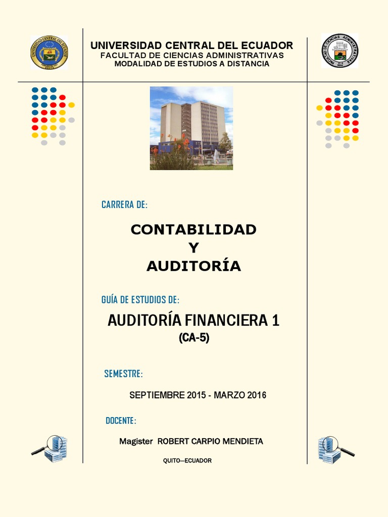 Guía de Auditoría Financiera 1 UCE | PDF | Auditoría | Contabilidad