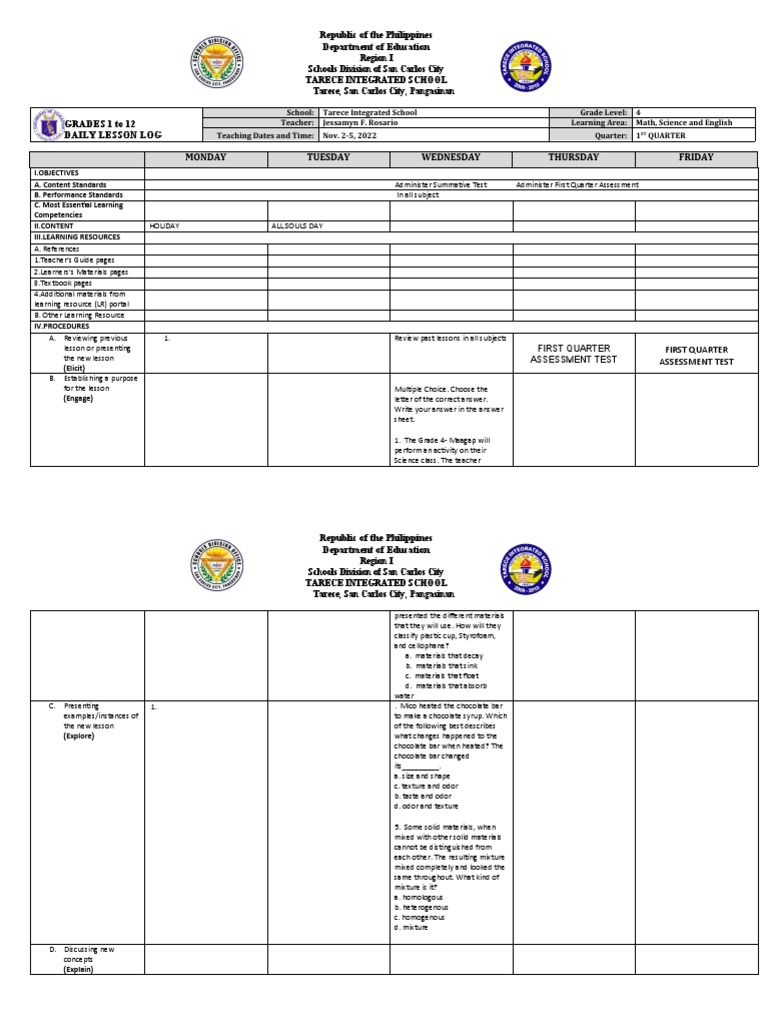 DLL Summative Test | PDF | Cognitive Science | Behavior Modification