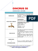 Ficha Tecnica Bioincrust-50 - Desincrustante y Antisarro