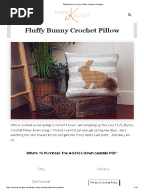 Almohadas y Cojines - Fluffy Bunny Crochet Pillow (ING)