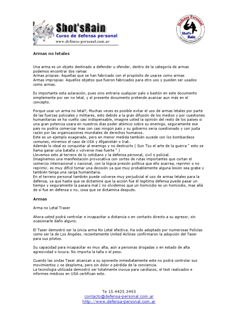 Armas No Letales | PDF | Proyectiles | Nervio