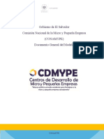 Gobierno de El Salvador Comisión Nacional de La Micro y Pequeña Empresa (Conamype) Documento General Del Modelo