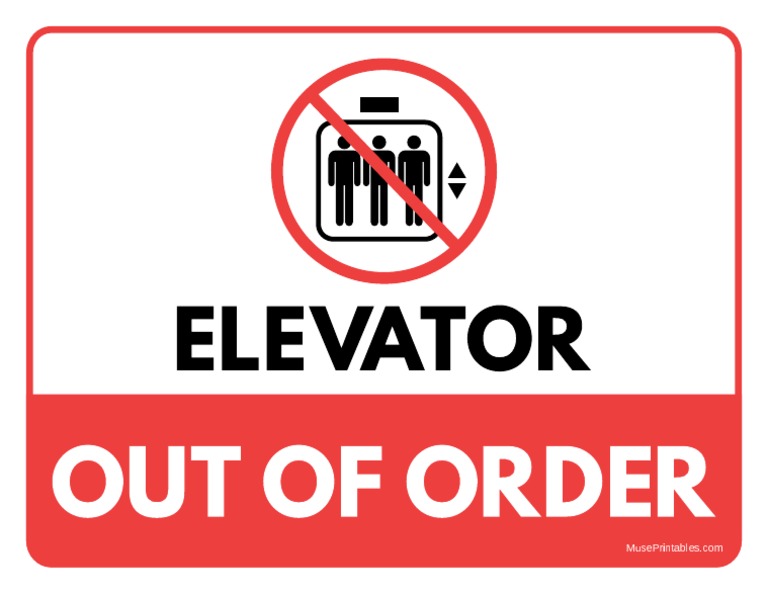 Elevator Out of Order Sign Watermarked | PDF