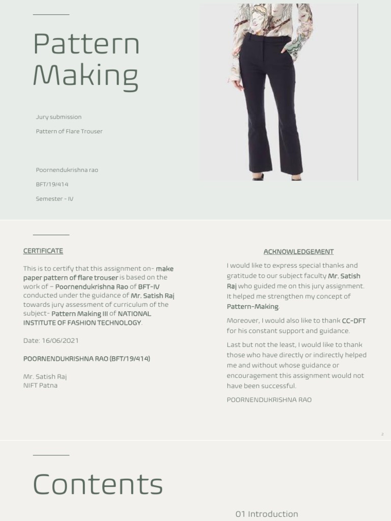Pattern Development for Flared Trousers: A Case Study on Creating ...