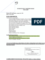 Sugestão de Cardápio Baile Unicamp Unificados Ticomia Espaço Ipê 25.03.2023