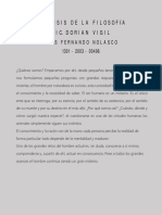 Análisis de La Filosofía Lic. Dorian Vigil: Luis Fernando Nolasco 1301 - 2003 - 00496