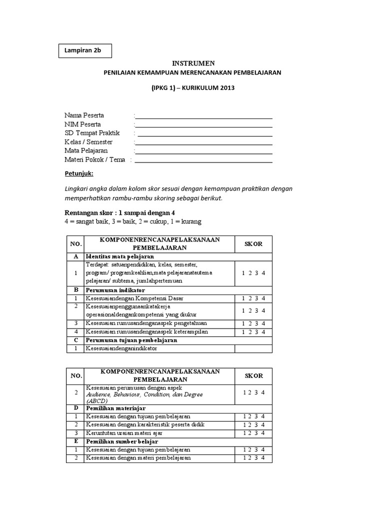 Penilaian Kemampuan Pembelajaran Kurikulum 2013 | PDF