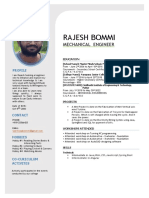 Rajesh Bommi Mechanical Engineer Resume Summary