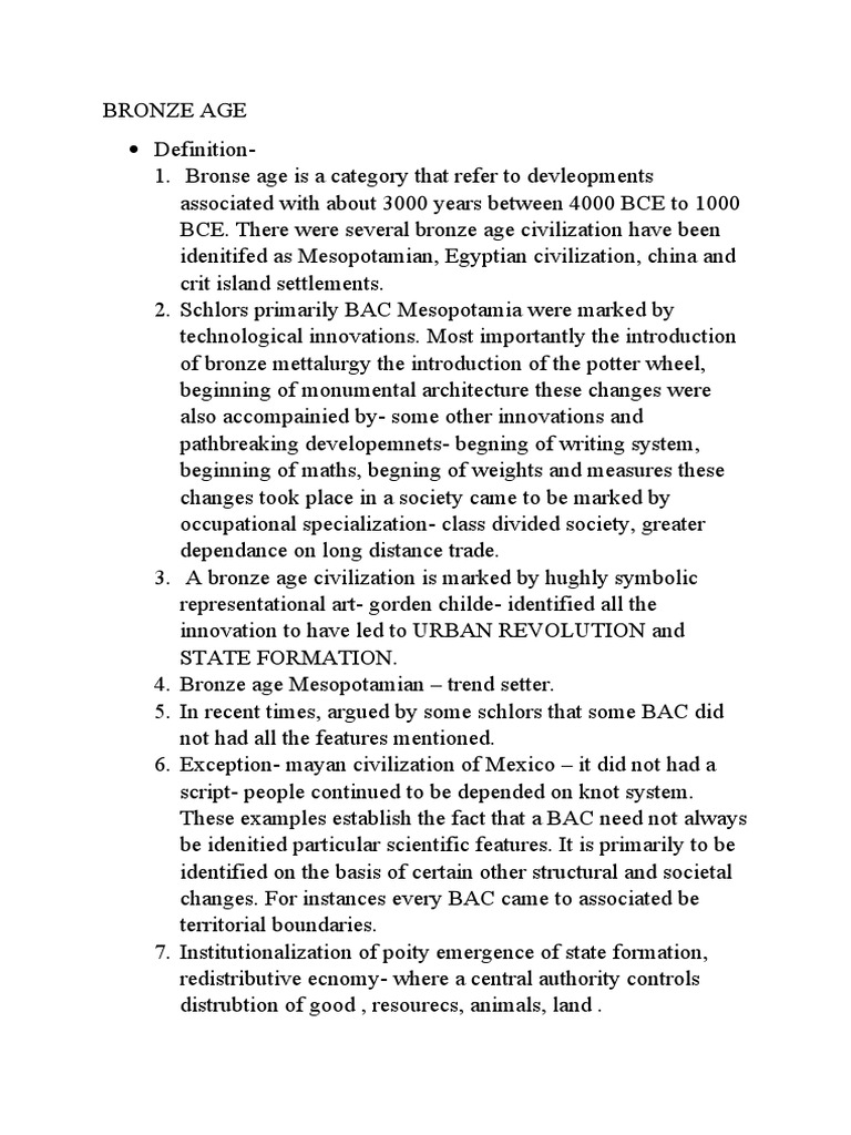Bronze Age Civilizations Rise of Complex Societies PDF Civilization Mesopotamia