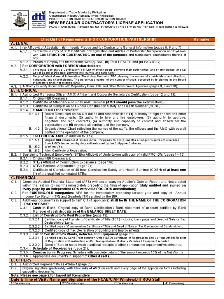 PCAB New License (CORP - PARTN) - 11192018 | PDF | Equity (Finance ...