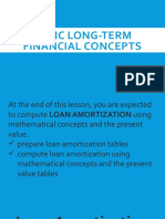 Basic Financial Concepts Loan Amortization