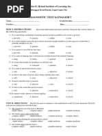 Diagnostic Test in English Seven