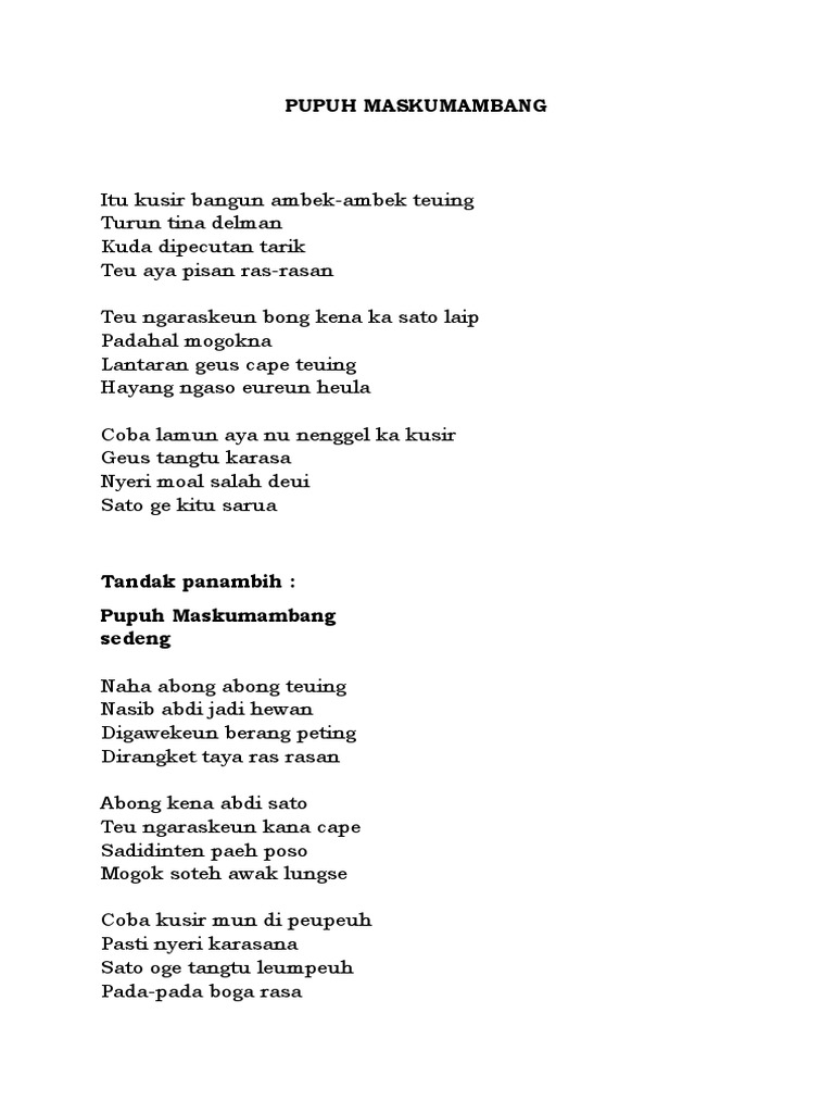 Pupuh Maskumambang Pdf