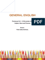 General English 3 - Subject, Noun & Pronoun