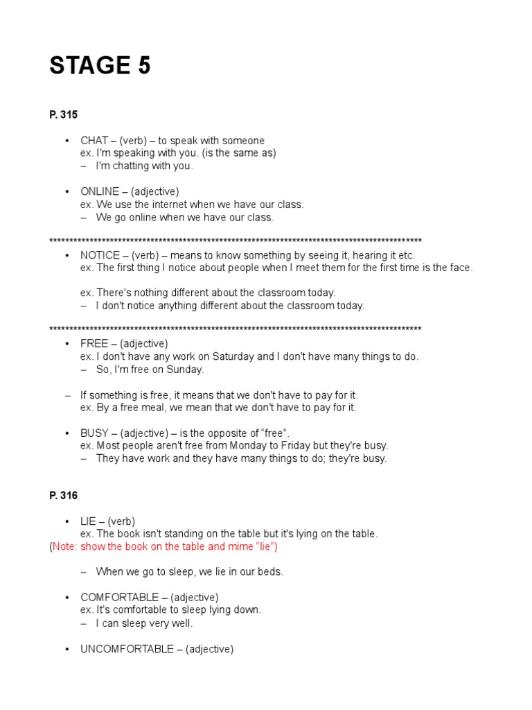 Stage 5 New Edition PDF Bathroom Adjective