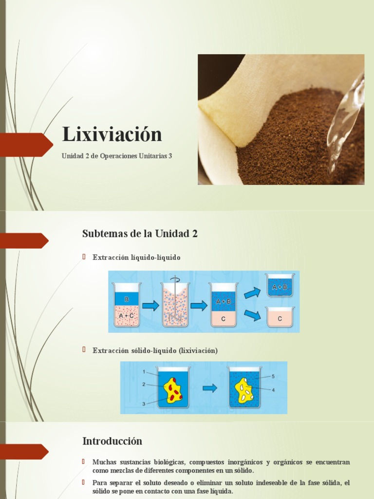 Lixiviación: Métodos y Ejemplos | PDF | Materiales | Química