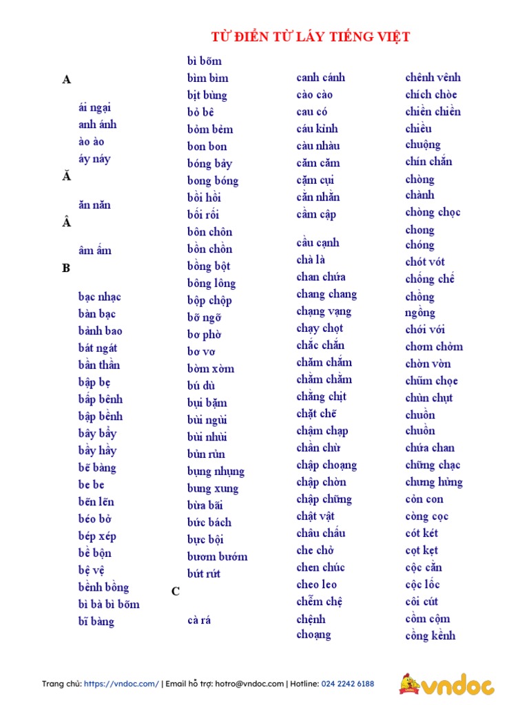 Tu Dien Tu Lay Tieng Viet | PDF