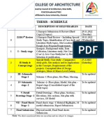 Thesis Schedule & Deliverables