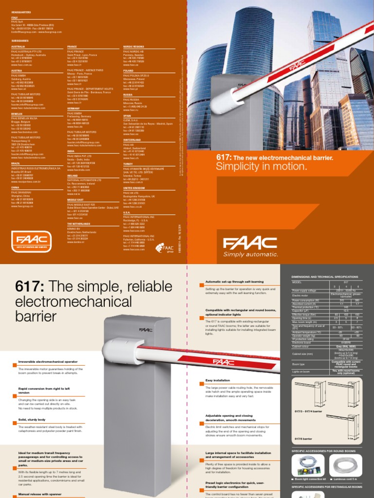 FAAC 617 Electromechanical Barrier Guide | PDF | Power Supply ...