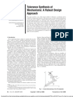 Tolerance Synthesis of Mechanisms - A Robust Design Approach