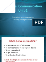 Lecture-4, Dimensions of Reading