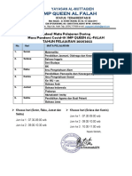 03 Jadwal Mapel KBM Masa Covid SMP Queen