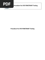 Procedure For DYE PENETRANT Testing