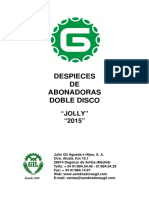 Despieces DE Abonadoras Doble Disco: "Jolly" "2015"