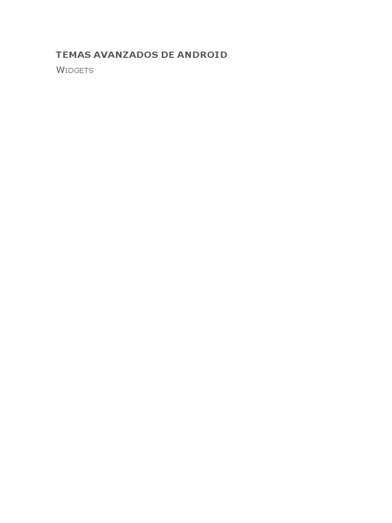 Android Avanzado - Widgets | PDF | Android (sistema operativo ...