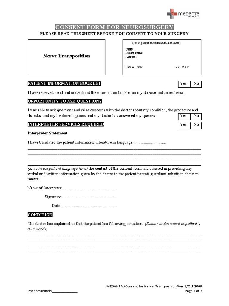 24 Nerve Transposition | PDF | Surgery | Informed Consent