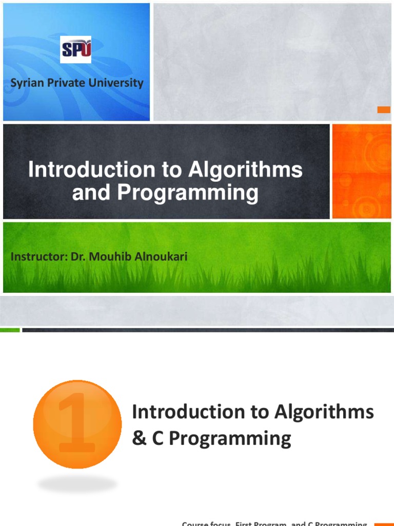 1-Introduction To Algorithms and C Programming | PDF | Programming ...