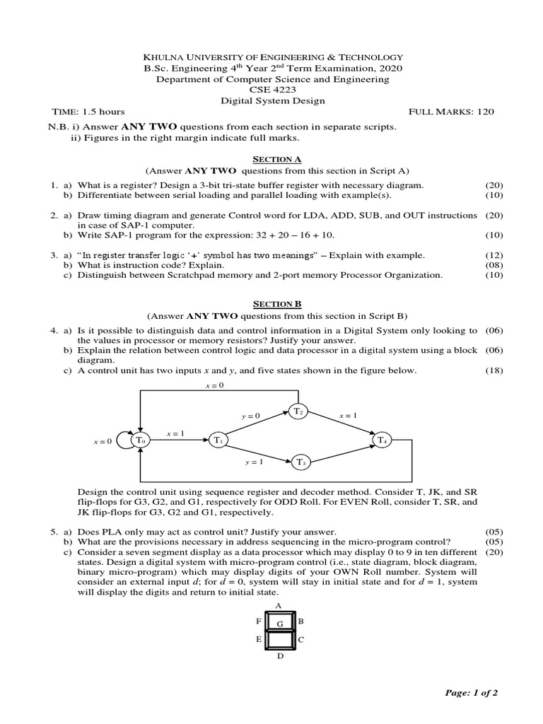 Cse 4223 Pdf Digital Electronics Central Processing Unit