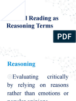 Critical Reading As Reasoning Terms