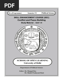 Conflict and Peace Building: Political Science