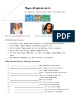 Physical Appearance - Worksheet