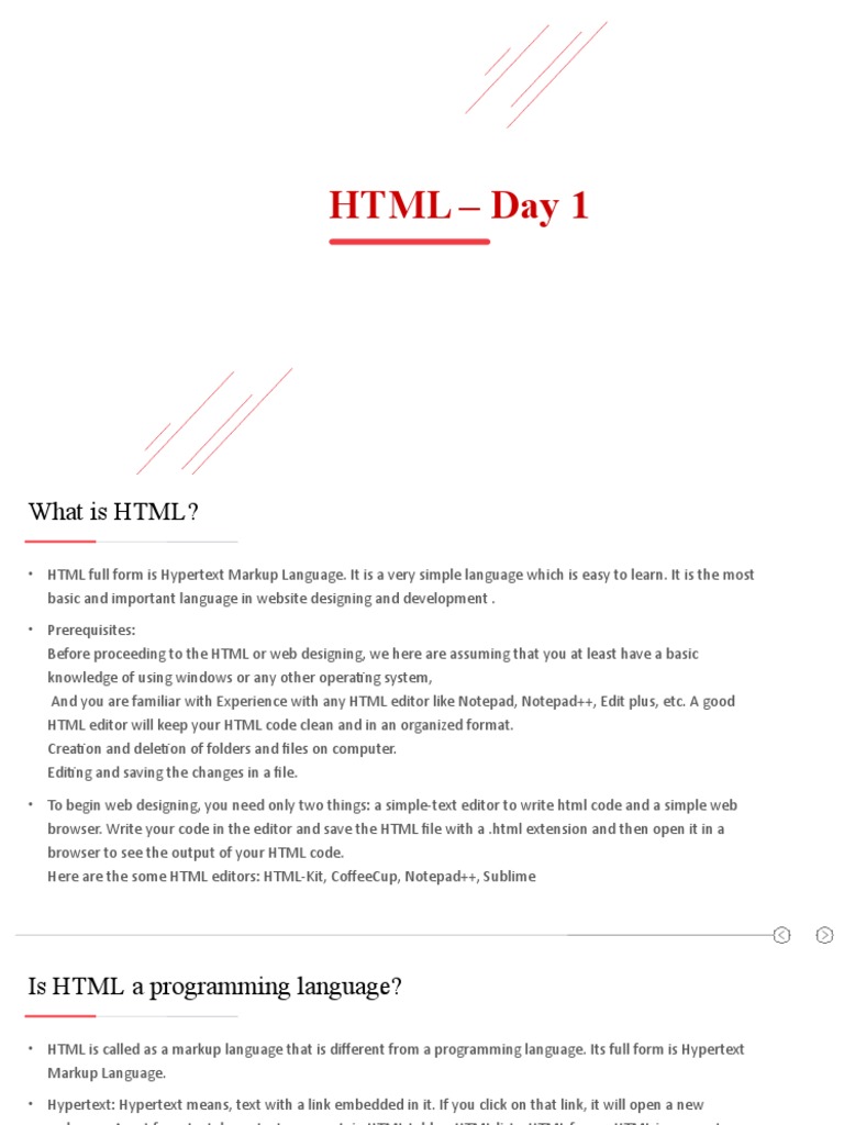 HTML - Day - 1 | PDF | Html | Html Element