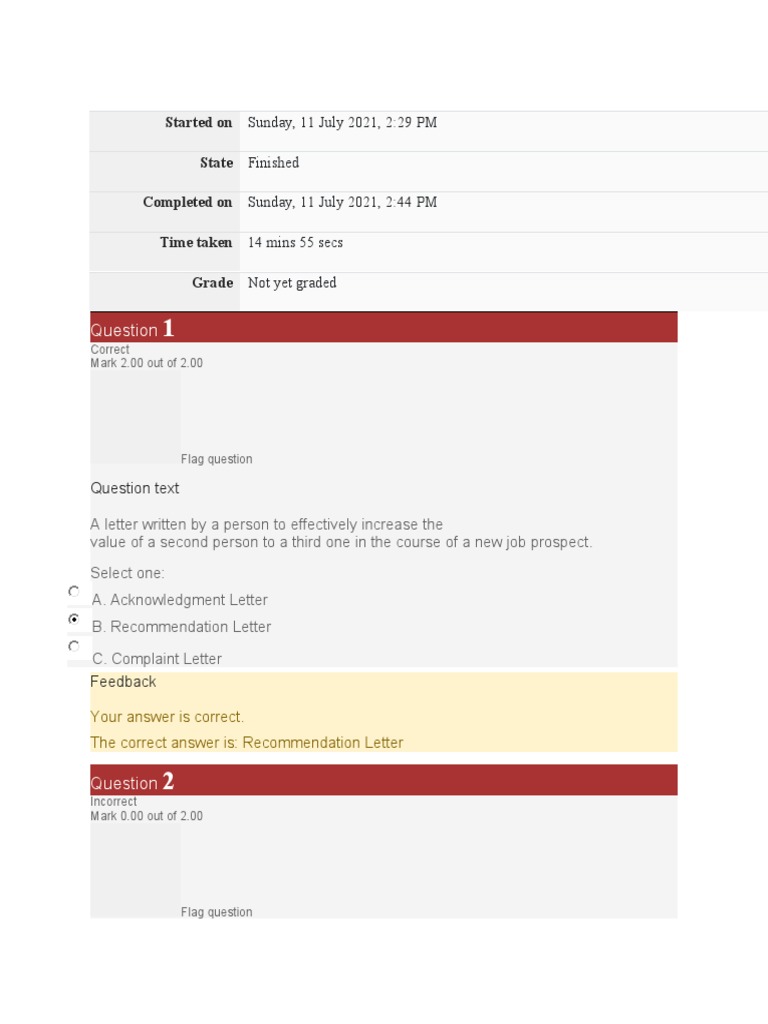 Technical Writing Quiz PDF Communication