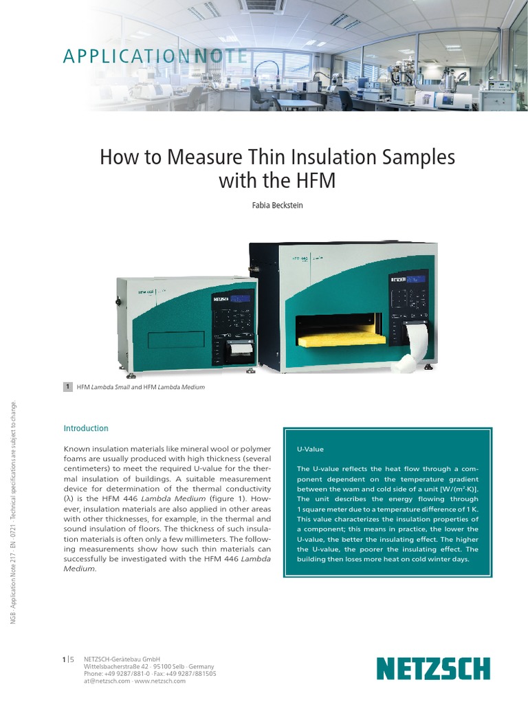 An 217 How To Measure Thin Insulation Sample With The HFM PDF