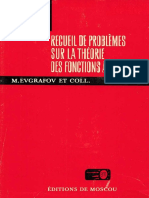 Recueil de Problemes Sur La Theorie Des Fonctions Analytiques - M. Evgrafov Et Al (1974)