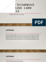 How To Improve LSRW Skills